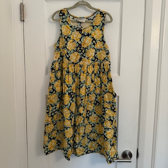 Vintage 90’s kids dress: yellow roses - Picture 1 of 4